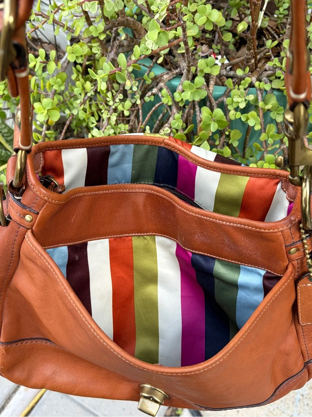 Coach Leather Shoulder Bag in Chestnut Tan